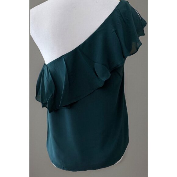 Maeve‎ Women’s Silk Blouse Lined One  Shoulder Size 6 Designer Evening Luxury - Picture 2 of 7